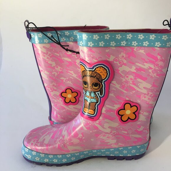 LOL Surprise Character Boots Size 2 Girl's Rubber Snow Rain Shoe Pink NEW NWT - Picture 6 of 13